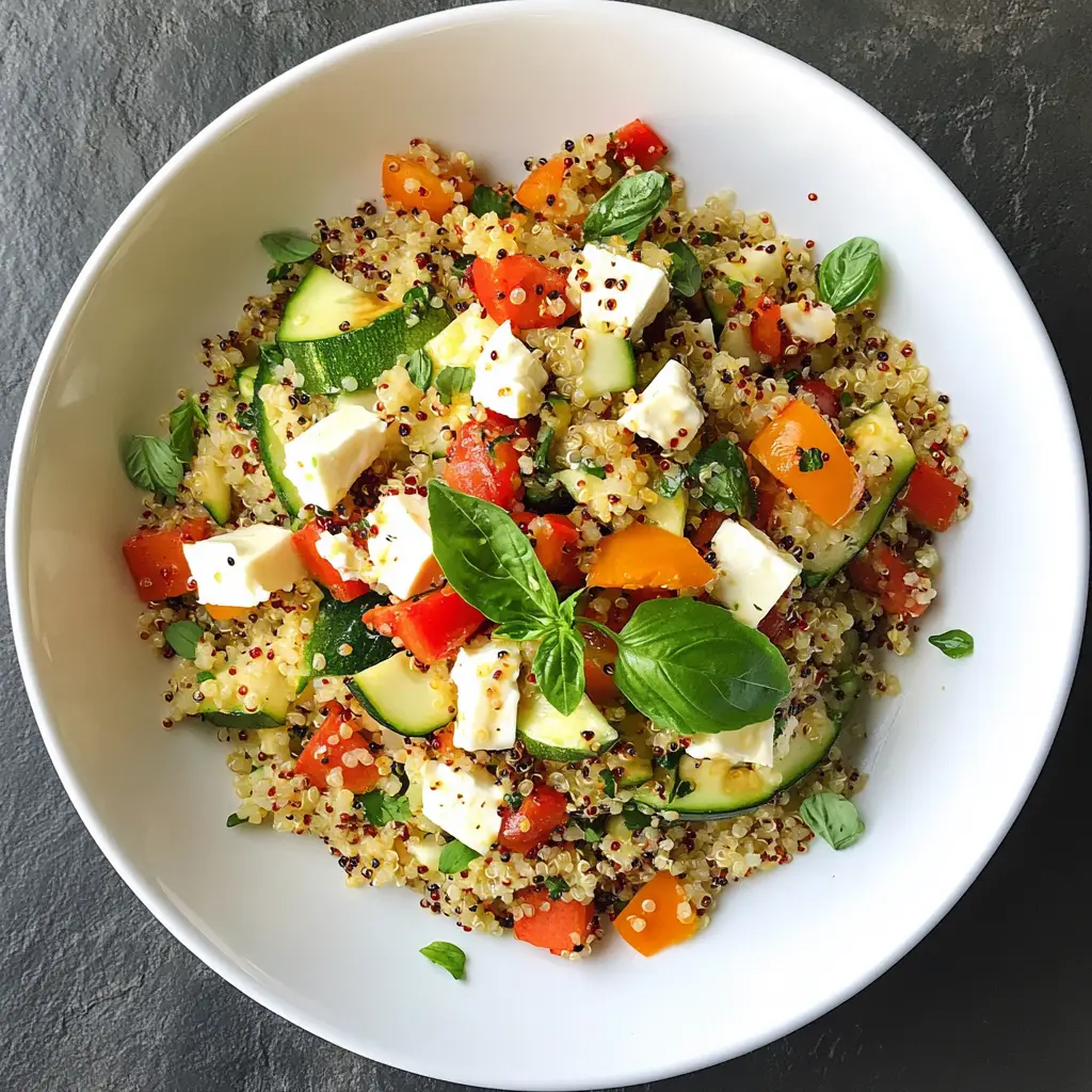 Quinoa salade met gegrilde groente en feta